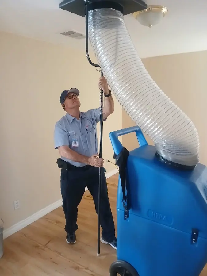 HVAC Installation technician using HEPA equipment in Martin